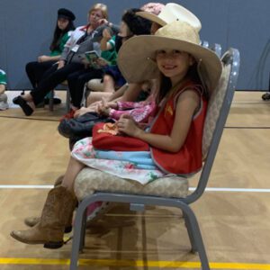 Smiling Awana Club Member wearing funny hat